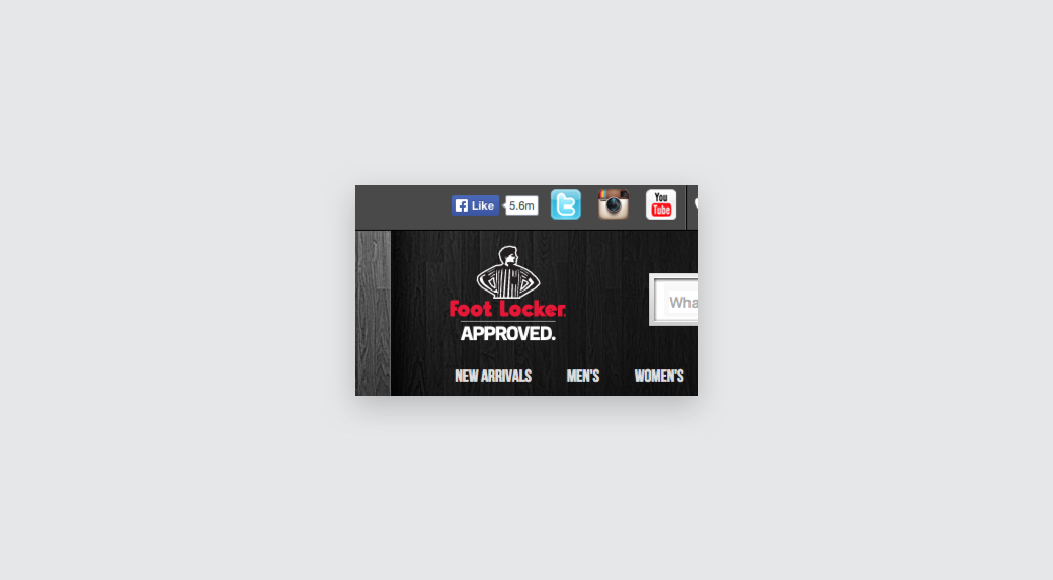 Footlocker's header facebook fan count