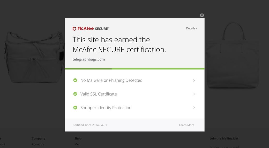 McAfee SECURE Certified Sites