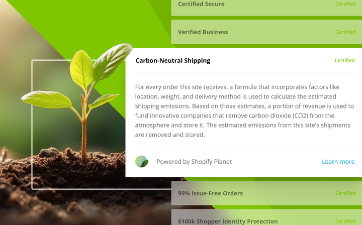 Introducing the Carbon-Neutral Shipping certification, powered by Shopify Planet
